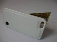Чехол защитная крышка для IPhone 5/ 5S/ SE силиконовая с кожаной накладкой "Boostar" белый