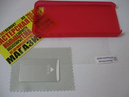 Чехол защитная крышка для IPhone 5/ 5S/ SE ультратонкая + защитная пленка красная