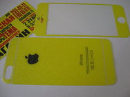 Защитное стекло для IPhone 5/ 5S/ 5C с блеском 2в1 перед+зад желтый