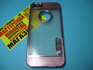 Чехол защитная крышка для IPhone 5/ 5S/ SE силиконовая "motomo" розовый