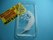 Чехол защитная крышка для IPhone 5/ 5S/ SE силиконовая "Feather" тип 2