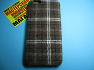 Чехол защитная крышка для IPhone 6/ 6S пластик "England grid" коричневый