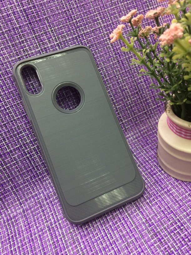 Чехол защитная крышка для IPhone X/ XS силиконовая "Sledge Case" серый