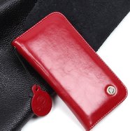 Чехол раскладной универсальный 5,5" "JDK" портмоне натуральная кожа красный