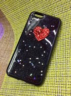 Чехол защитная крышка для IPhone 7/ 8/ SE (2020) силиконовая "Confetti Heart" черный