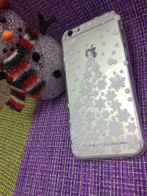 Чехол защитная крышка для IPhone 6/ 6S силиконовая "Snow Fir-tree"