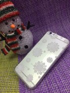 Чехол защитная крышка для IPhone 6/ 6S силиконовая "Snow White Flakes"