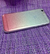 Чехол защитная крышка для IPhone 6/ 6S силиконовая "Glamour" розовый с серебристым