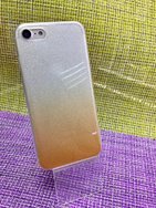 Чехол защитная крышка для IPhone 7/ 8/ SE (2020) силиконовая "Glamour" серебристый/золотистый