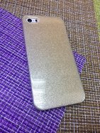 Чехол защитная крышка для IPhone 5/ 5S/ SE силиконовая "Glamour" золотистый