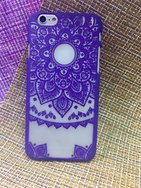 Чехол защитная крышка для IPhone 6/ 6S пластик "Activ" Decor-07 фиолетовый