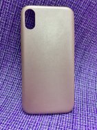 Чехол защитная крышка для IPhone X/ XS экокожа розово-золотистый