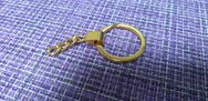 Кольцо для ключей с цепочкой усиленная золотистая длина 50мм кольцо D=30 мм 310-2172g