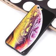 Чехол защитная крышка для IPhone 6/ 6S TPU "Планеты" фиолетово-желтый