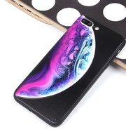 Чехол защитная крышка для IPhone 7 Plus/ 8 Plus TPU "Планеты" фиолетово-белый