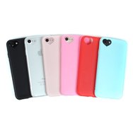 Чехол защитная крышка для IPhone 6/ 6S вырез-сердечком розовый