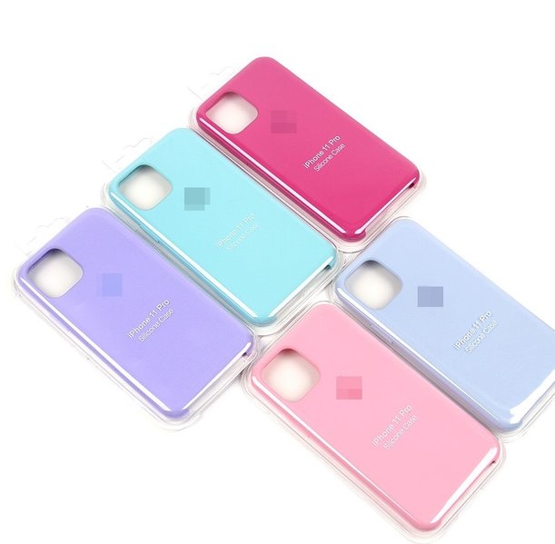 Чехол защитная крышка для IPhone 11 Pro Max силиконовая "Silicone Case" розовый песок
