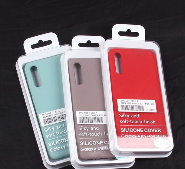 Чехол защитная крышка для Samsung A505F/ A307F Galaxy A50/ Galaxy A30S силиконовая "Silicone Cover" красный