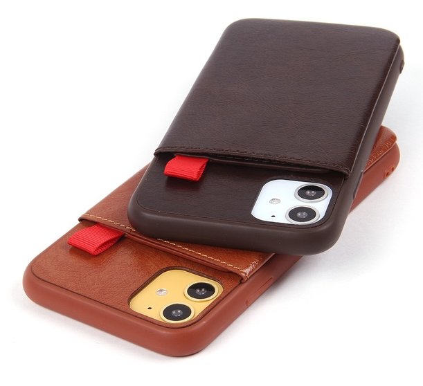 Чехол защитная крышка для IPhone 11 с карманом "JDK" №011498 красный