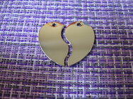 Подвеска жетон сердечко сборное маленькое 27x25 мм серебристый, 110-3927s