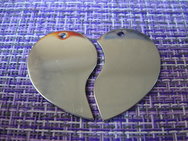 Подвеска жетон сердечко сборное среднее 48х38 мм серебристый, 110-3948s