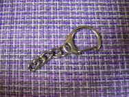 Кольцо для ключей (карабин) для брелков с цепочкой серебристый металл 50x20мм 310-214