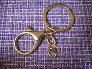 Кольцо для ключей с карабином L=65 D=30 мм золотистый 310-2212g
