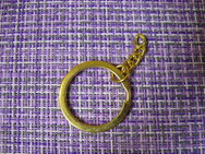 Кольцо для ключей с цепочкой золотистая длина 50мм кольцо D=27 мм 310-218g